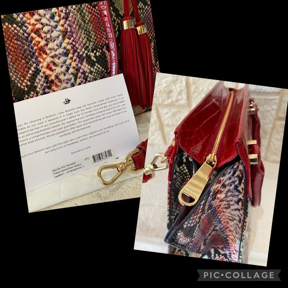 RARE♥️EMBER VERACRUZ PRISCILLA Satchel by BRAHMIN with matching JOURNAL+⭐️CHARM! - Picture 9 of 14